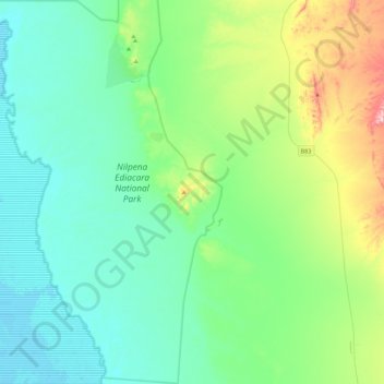 Топографическая карта Nilpena, высота, рельеф