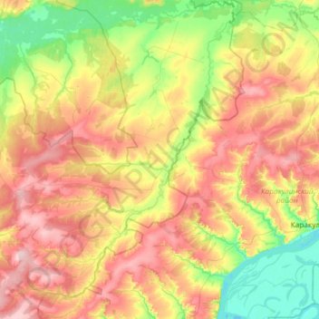 Топографическая карта Бима, высота, рельеф
