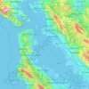 Топографическая карта San Francisco Bay, высота, рельеф