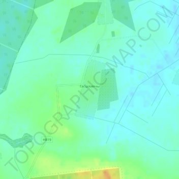 Топографическая карта Гостиловичи, высота, рельеф