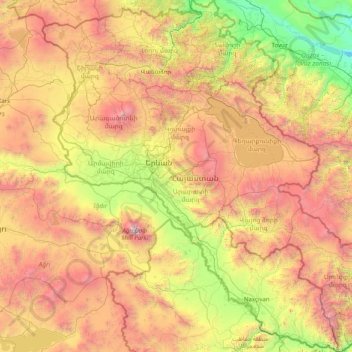 Топографическая карта Армения, высота, рельеф