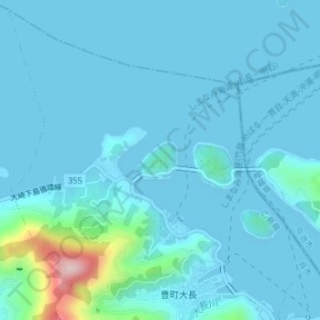 Топографическая карта 平羅島, высота, рельеф