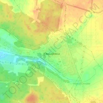 Топографическая карта Ковшаровка, высота, рельеф