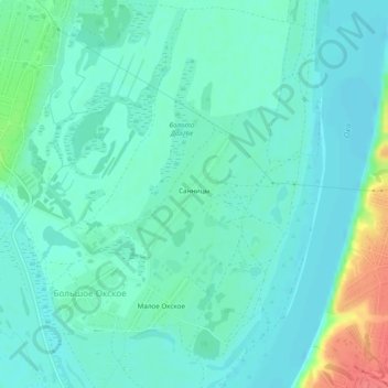 Топографическая карта Санницы, высота, рельеф