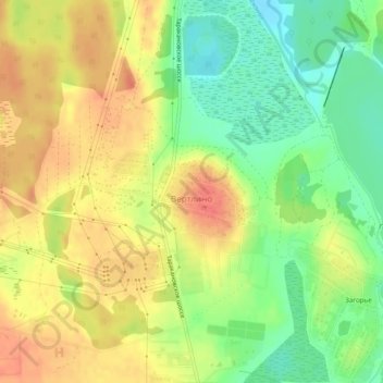 Топографическая карта Вертлино, высота, рельеф