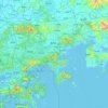 Топографическая карта 惠阳区, высота, рельеф