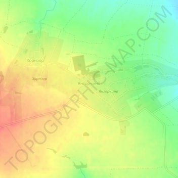 Топографическая карта Янгорчино, высота, рельеф