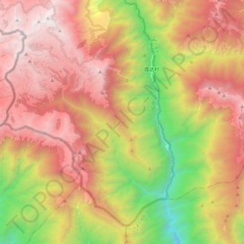 Топографическая карта 洞朗地区, высота, рельеф