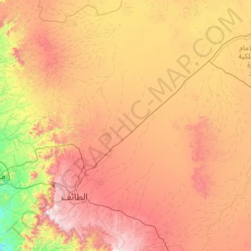 Топографическая карта Al Taif, высота, рельеф