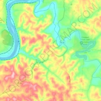 Топографическая карта Bethel Township, высота, рельеф
