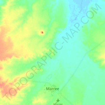 Топографическая карта Marree, высота, рельеф