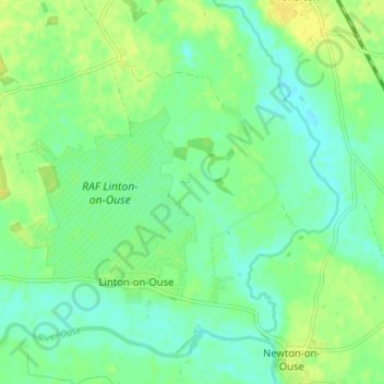 Топографическая карта Linton-on-Ouse, высота, рельеф