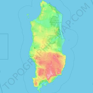 Топографическая карта King Island, высота, рельеф