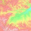 Топографическая карта Барун-Хемчикский кожуун, высота, рельеф