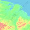Топографическая карта Аллаиховский улус, высота, рельеф
