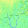 Топографическая карта Howrah District, высота, рельеф