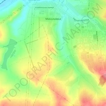 Топографическая карта Николаевка, высота, рельеф