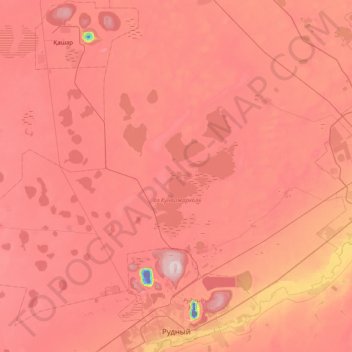 Топографическая карта Рудный Г.А., высота, рельеф