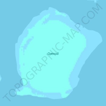 Топографическая карта Олений, высота, рельеф