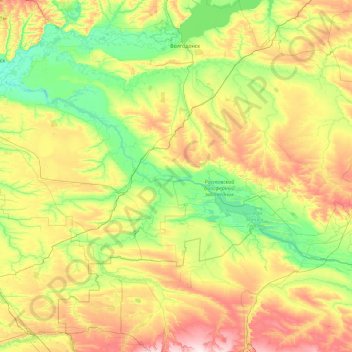 Топографическая карта Маныч, высота, рельеф