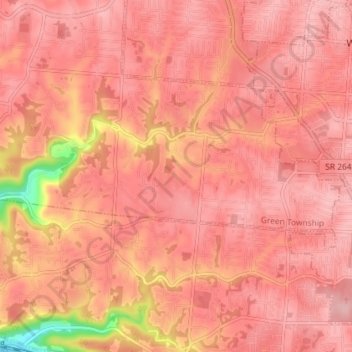 Топографическая карта Covedale, высота, рельеф