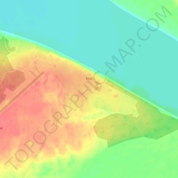 Топографическая карта Бор, высота, рельеф