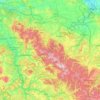Топографическая карта Thüringer Wald, высота, рельеф