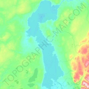 Топографическая карта озеро Пясино, высота, рельеф