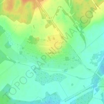 Топографическая карта Коверино, высота, рельеф