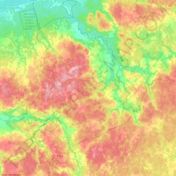 Топографическая карта Краснопламенское сельское поселение, высота, рельеф