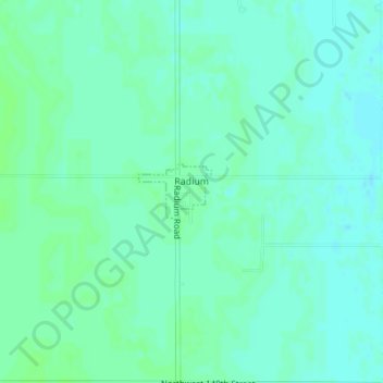 Топографическая карта Radium, высота, рельеф