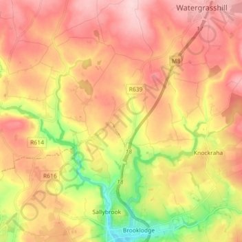 Топографическая карта Riverstown, высота, рельеф