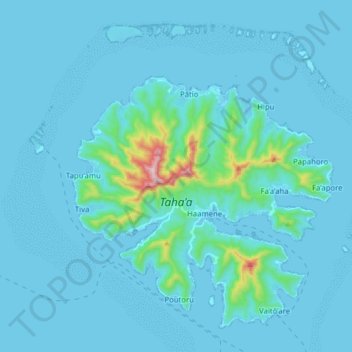 Топографическая карта Taha’a, высота, рельеф