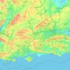 Топографическая карта South East England, высота, рельеф