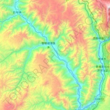 Топографическая карта 金江镇, высота, рельеф