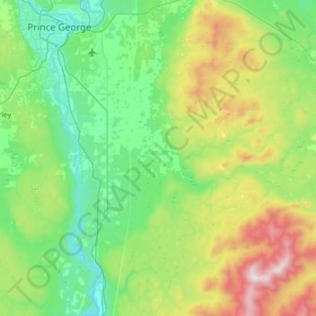 Топографическая карта Area D (Tabor Lake/Stone Creek), высота, рельеф