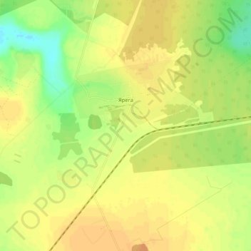 Топографическая карта Ярега, высота, рельеф