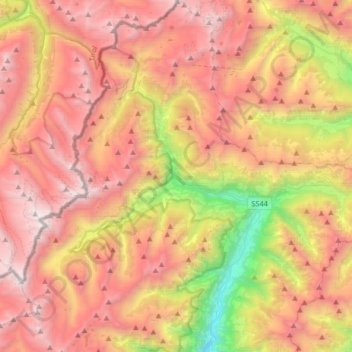Топографическая карта Moso in Passiria, высота, рельеф
