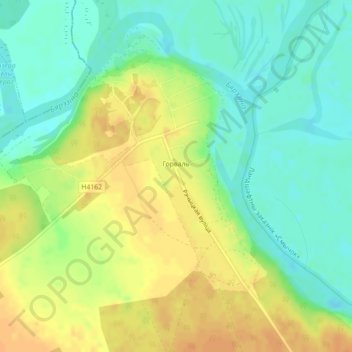 Топографическая карта Горваль, высота, рельеф