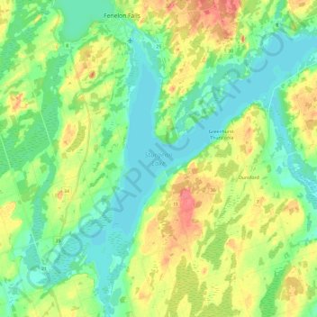 Топографическая карта Sturgeon Lake, высота, рельеф