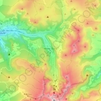 Топографическая карта Mont-Dore, высота, рельеф