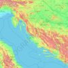 Топографическая карта Хорватия, высота, рельеф