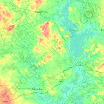 Топографическая карта Athlone Municipal District, высота, рельеф