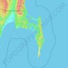 Топографическая карта Корсаковский городской округ, высота, рельеф