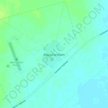 Топографическая карта Alpurrurulam, высота, рельеф