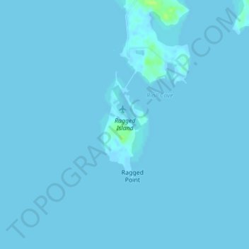 Топографическая карта Ragged Island, высота, рельеф