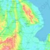 Топографическая карта Lincolnshire, высота, рельеф
