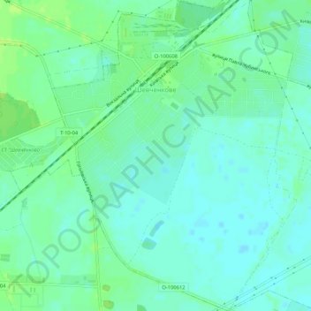 Топографическая карта Шевченково, высота, рельеф