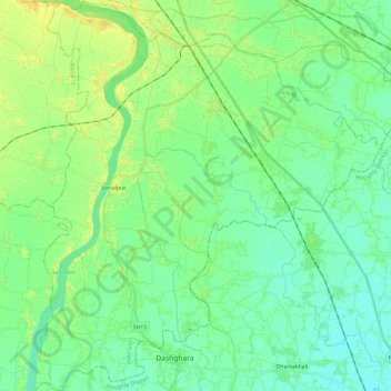 Топографическая карта Jamalpur, высота, рельеф