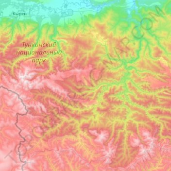 Топографическая карта сельское поселение Жемчуг, высота, рельеф